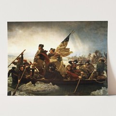 Washington Crossing the Delaware Painting America History Wall Art Poster Print