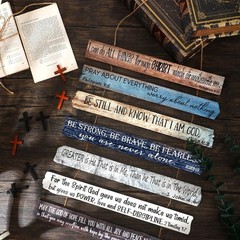 Portrait Christian Wall Art – 7 Rustic Signs with Inspirational Bible Verses