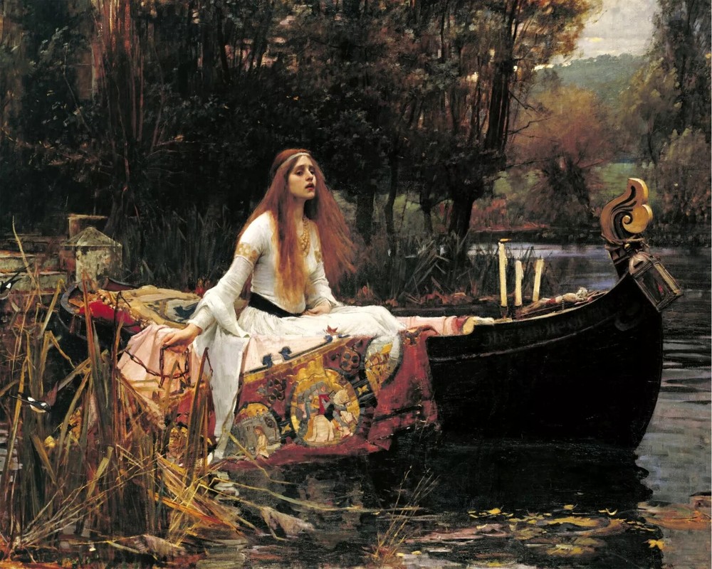 Lady of Shalott Oil Painting on Canvas Art Classic Romantic Décor Piece