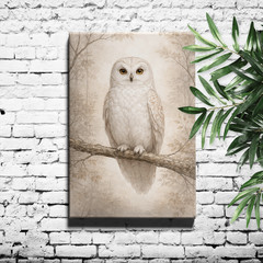 Snowy Owl Canvas Art Print Frameless Modern Inspirational Wall Decor