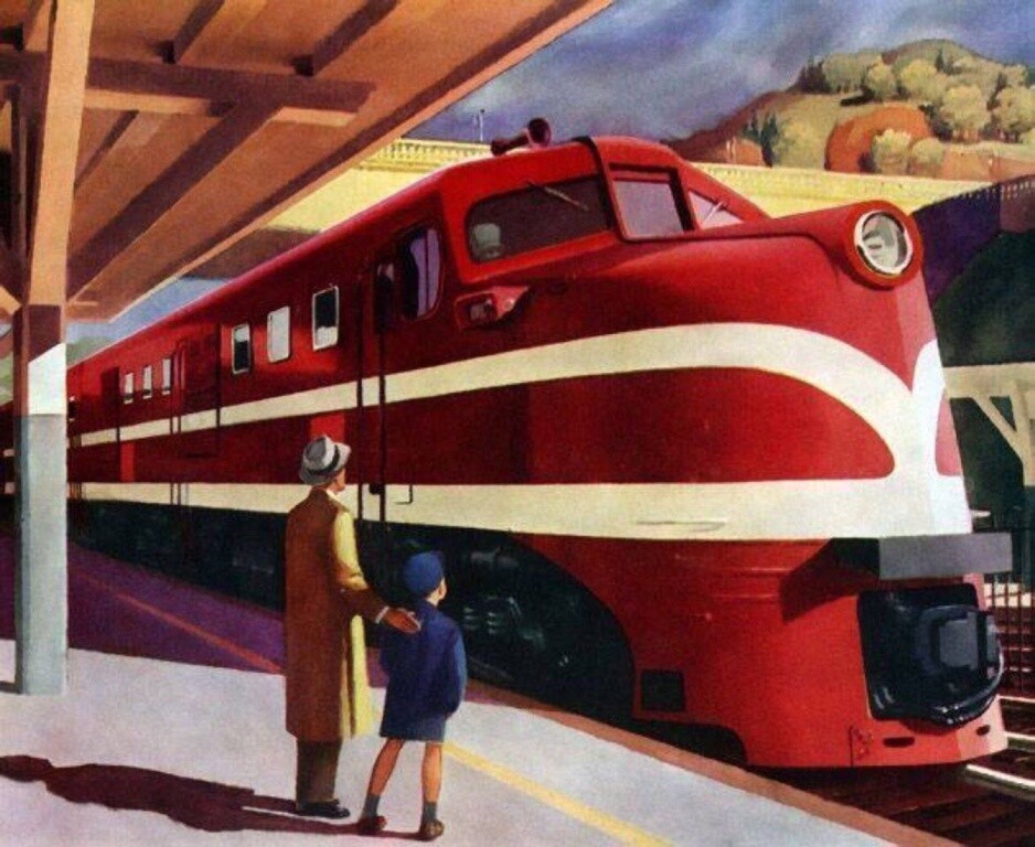 American Locomotive : Edward Hopper : 1944 : Fine Art Print for Framing