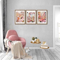 Floral Wall Art Set of 3 Market Canvas Wall 16L» x 12W» Colorful Flower Framed
