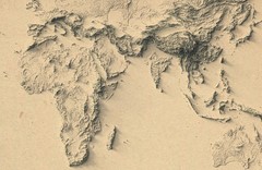 World Map in old style, World 2D Relief Map, World Vintage Map – 2D Flat