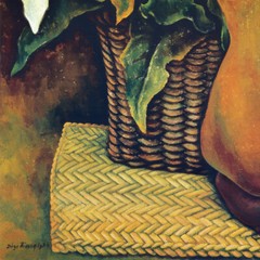 32W»x40H» NUDE WITH CALLA LILIES by DIEGO RIVERA FLORAL BASKET CHOICES of CANVAS