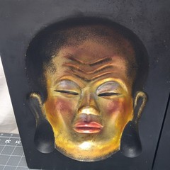 Wall Art Set Of 2 Blk/gold Buddha faces Negative Space LQQK Philippines