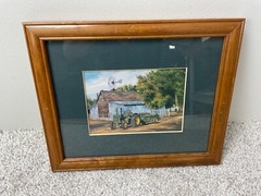 Decorative Wall Mounted Barnyard Chores John Deer Work w/ Wooden Frame