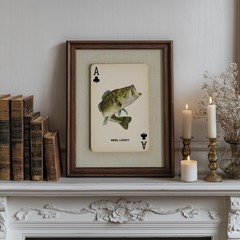Reel Lucky Largemouth Bass Poster – Rustic Fishing Wall Art, Lake House Decor