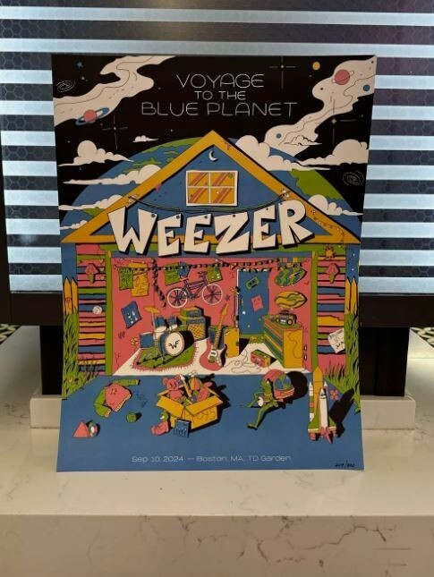 Poster Sept 10 2024 Boston Ma TD Garden Weezer