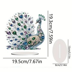 1 piece DIY Peacock Diamond art table to decorate adult single-sided acrylic