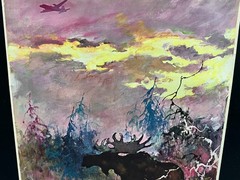 original c. 1950s SCANDINAVIA by SAS Scandinavian Airlines w/ Moose 24×39 Poster