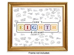 8th Birthday Guestbook Sign, Guestbook Poster Alternative, Personalized
