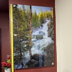 Nature Waterfall Poster/Print Mounted on Glass Panel Vertical Wall Art 32×24