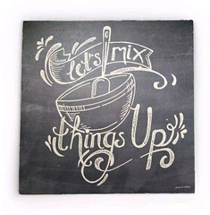 «Lets Mix Things Up» Whisk Bowl Baking Canvas Wall Art Kitchen Decor Wood 12×12″