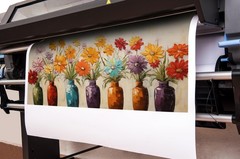 Colorful Daisy Floral Canvas Wall Art, Modern Abstract Flower in Vase Picture…