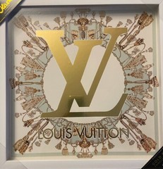 Oliver Gal Louis Vuitton LV Monogram Canvas Fashion Wall Art 16”x16” Rare Print