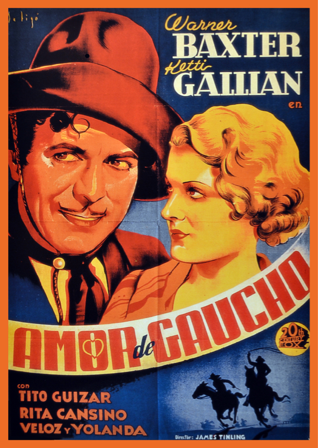 Movie POSTER.Amor Gaucho film.Spanish.Home Room decor Decorator art print.q600