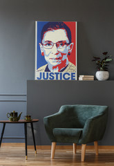 Ruth Bader Ginsburg Justice Pop Art Portrait RIP RBG Supreme Court Poster 12×18