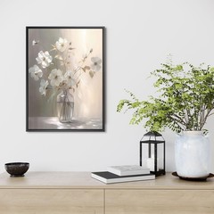 daktenn Floral Canvas Wall Art 24×32 Black Frame MSRP $80 FREE SHIP & RETURNS