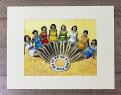 1940’s «Wishin» You Were Here» Beach Women 8×10 Print (re-print) Matted to 11×14