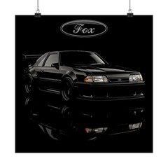 Ford Mustang Foxbody Poster Wall Art Print Classic Muscle Car Garage Decor Gift