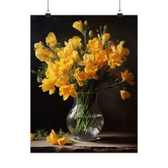 Yellow Freesia Flower Art Print, Flower Painting, Flower Décor, Floral Art Print