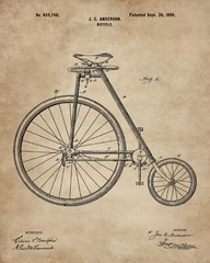 6 Bicycle Patent Wall Art Prints – 8×10 in. – Cycling Cyclist Gifts – Bike Decor