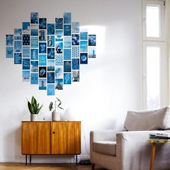 Blue Wall Collage Kit Aesthetic Pictures,Wall Art Posters for Teen Girls Room or