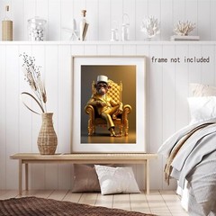 Funny Orangutan Wall Art Pictures Morden Boss Monkey Print Wall Decor 12″ X 16″