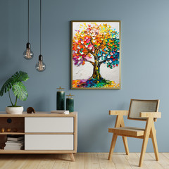 Colorful Tree Wall Art Print | Modern Abstract Nature Canvas or Fine Art Paper