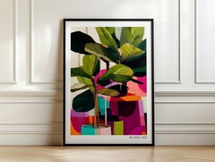 Colorful Indoor Plant Print | Abstract Dopamine Wall Art