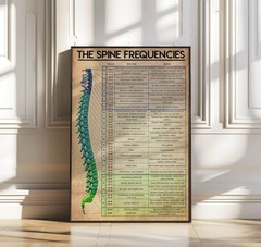 Spine Frequencies Poster, Spine Anatomy Poster, Human Spine, Chiropractor Gift