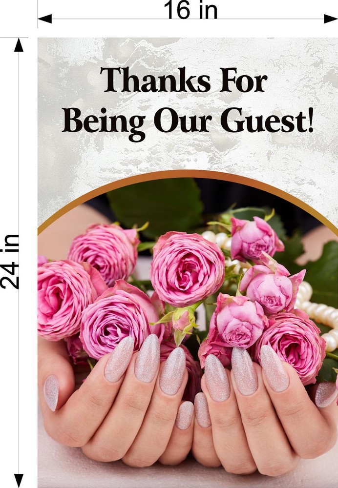 Salon 87 Photo-Realistic Paper Poster Nails Thanks Guest Non-Laminate Vertical