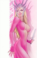 Foil Print: Queen Arika in Pink – 11×17″ Femdom Fantasy