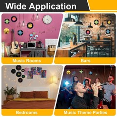 20Pcs 5.5 Inch Vinyl Records Decor 16 Designs Black and Gold Style 1