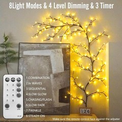 Vid De Sauce Iluminada, Soporte De Pared Para Decoración Del Hogar LED NEW US.