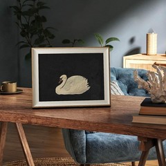 Vintage Swan Canvas Wall Art – Framed Decor for Living Room & Bathroom Gifts