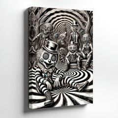 Wall Art Creepy Clown Poster Black White Surreal Gothic Horror Carnival Print