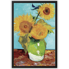 Vincent van Gogh Sunflowers Bouquet Framed Print 11×17 Vintage Floral Painting