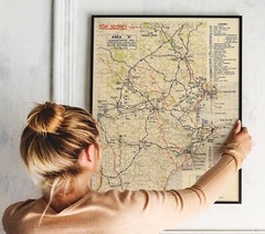 Operation Overlord Map 1944 WWII Historic Military War Battle Campaign Poster