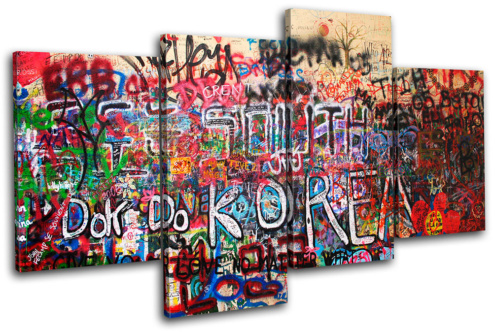 Funky Urban Graffiti MULTI CANVAS WALL ART Picture Print VA