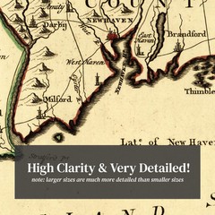Old Map of Connecticut 1780 – Vintage Connecticut Art