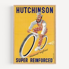 Hutchinson Super Reinforced Libeaux (France) Bicycle 19 Retro Vintage Poster Pri