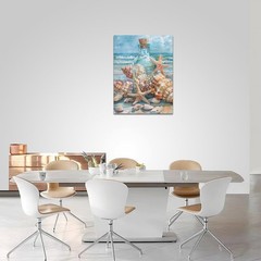 Bathroom Wall Art Blue Beach Wall Decor Coastal Ocean Theme Seashell Starfish…