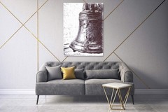 Unique Liberty Bell Philadelphia Black and White Wall Decor, 24x32in American…