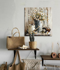 Farmhouse Retro Daisy Wall Decorative Wall Art Rustic Picture Canvas Printing
