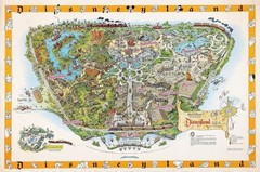 Large 1958 Disneyland Map Poster 24×36 Art Print Waterproof Canvas