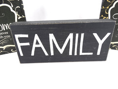 Set Of 2 Home and Together Art Canvas Wall hangings Pictures / 1 Family Wood Art