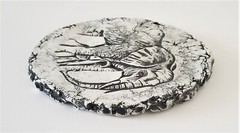 Mother & Child Elephants in the Wild Textured Wall Hanging By Artist Stan 7.5″