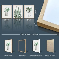 Natural Wood Framed Wall Art Painting For Dining Room Family Wall Decor For B…