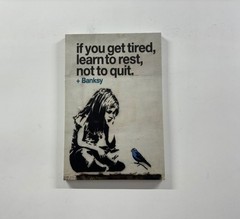 Banksy Inspired Motivational Canvas Wall Art Quote Print Girl Blue Bird Decor
